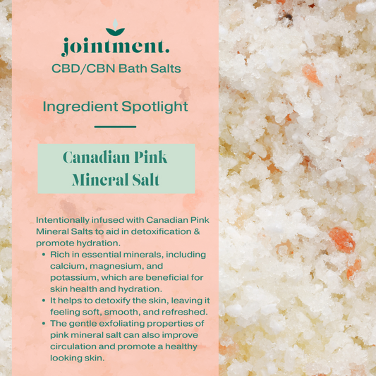 Discover the Benefits of Pink Canadian Salt in Our Jointment CBD/CBN Bath Salts